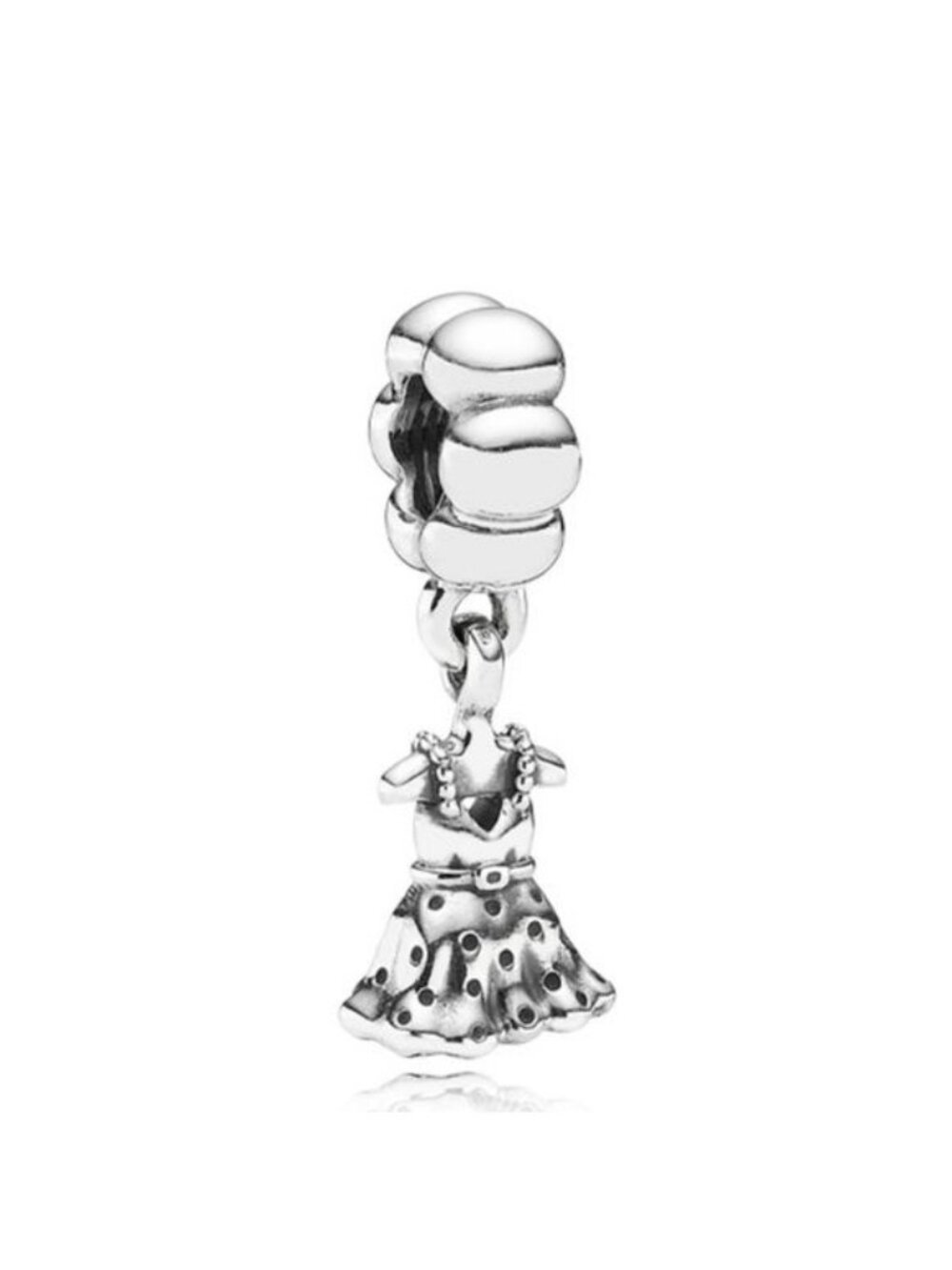 Pandora Retired Sterling Silver Party Girl Dress Dangle Bead - 791031